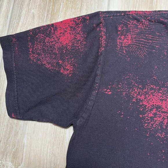 Vintage Grey Star Black/Red Guitar Print Shirt - Men Small - Picture 9 of 16